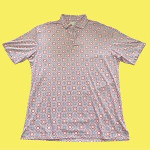 TailorByrd Men's Golf Polo Short Sleeve XXL Print Quick Dry Side Vents